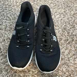 Skechers Black Mesh Slip-On Shoes